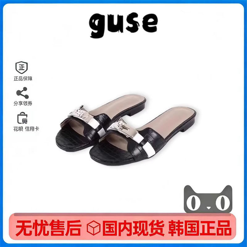 韩国Guse夏季金属装饰凉鞋新款