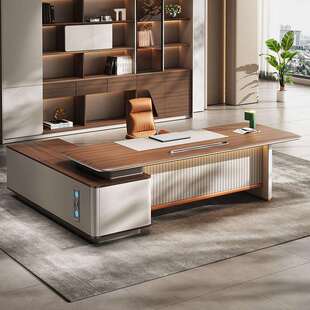 老板办公桌简约现代大班台单人总裁小型桌主管经理办公室桌椅组合