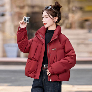 九江平湖小款羽绒服女冬季2025新款高级感宽松小个子立领加厚外套