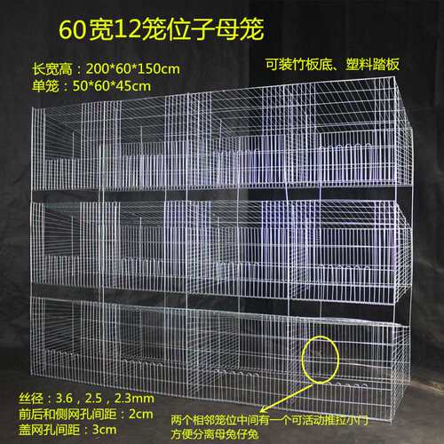 兔笼养殖专场品獭兔长毛兔肉兔母兔产仔笼加密无底12笼种商品笼