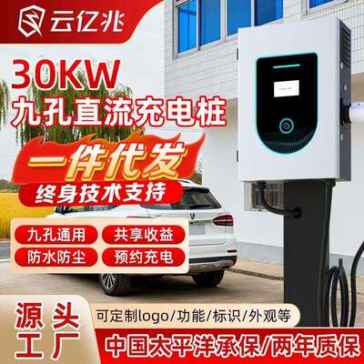 云亿兆9孔直流充电桩30KW新能源电动汽车快充刷卡扫码厂家货源