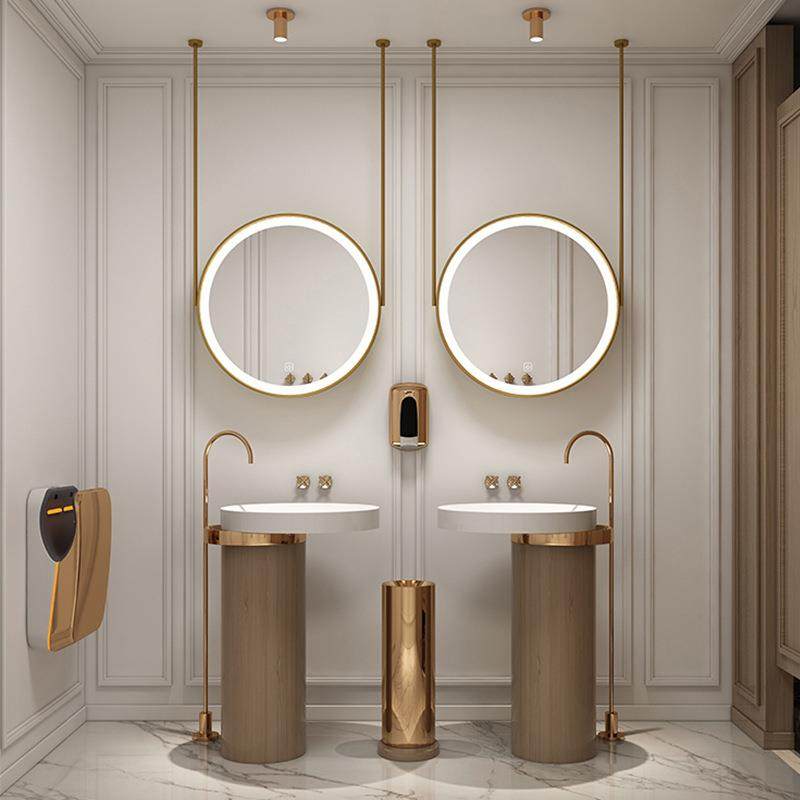 北欧轻奢圆形浴室镜家用天花板悬空吊杆发光镜酒店民宿卫生间吊镜,模玩/动漫/周边/娃圈三坑/桌游,模型制作工具/辅料耗材,淘宝优惠券,粉丝福利购,淘宝优惠卷