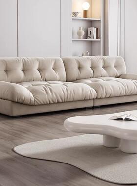 奶油风现代简约客厅小户型猫抓布直排羽绒baxter布艺沙发