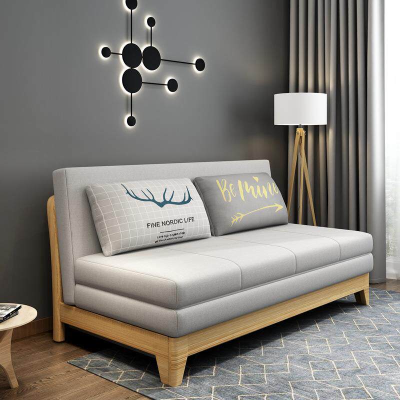 新中式沙发床折叠床客厅多功能折叠沙发实木伸缩双人沙发床两用