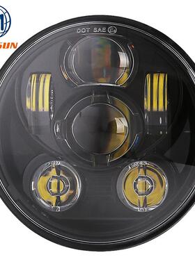 承光电子5.75寸哈雷前大灯led改装大灯45W哈雷机车改装前照灯