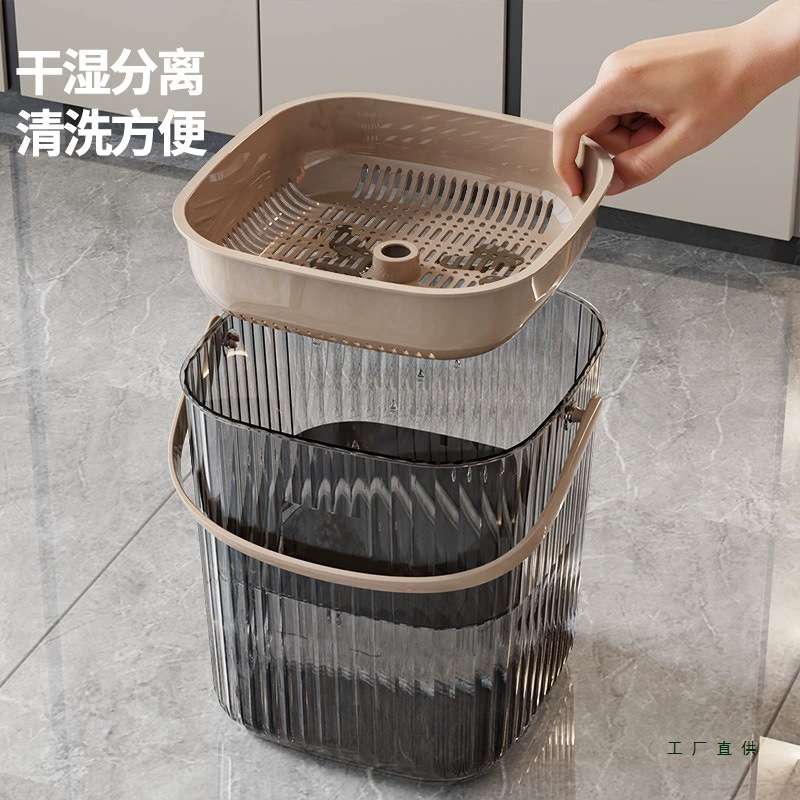 茶水桶废水桶高端茶渣桶透明茶台垃圾桶茶桶过滤装排水桶茶具配件