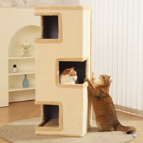 猫爬架小户型不占地猫窝猫抓板一体大猫专用猫咪室内剑麻柱攀爬架
