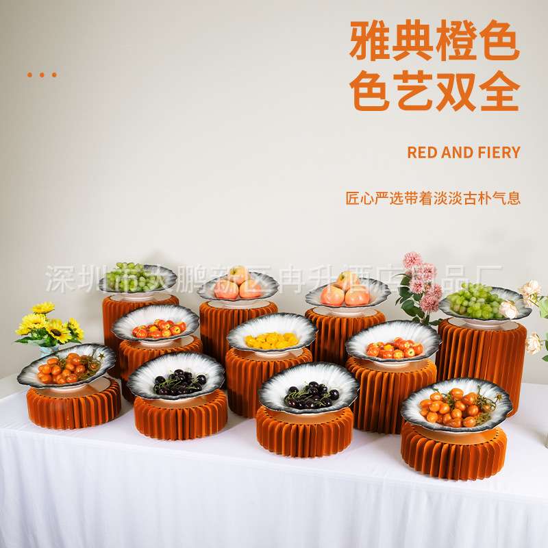 欧式点心果盘自助餐酒店餐厅冷餐宴会茶歇摆台罗马柱甜品台展示架