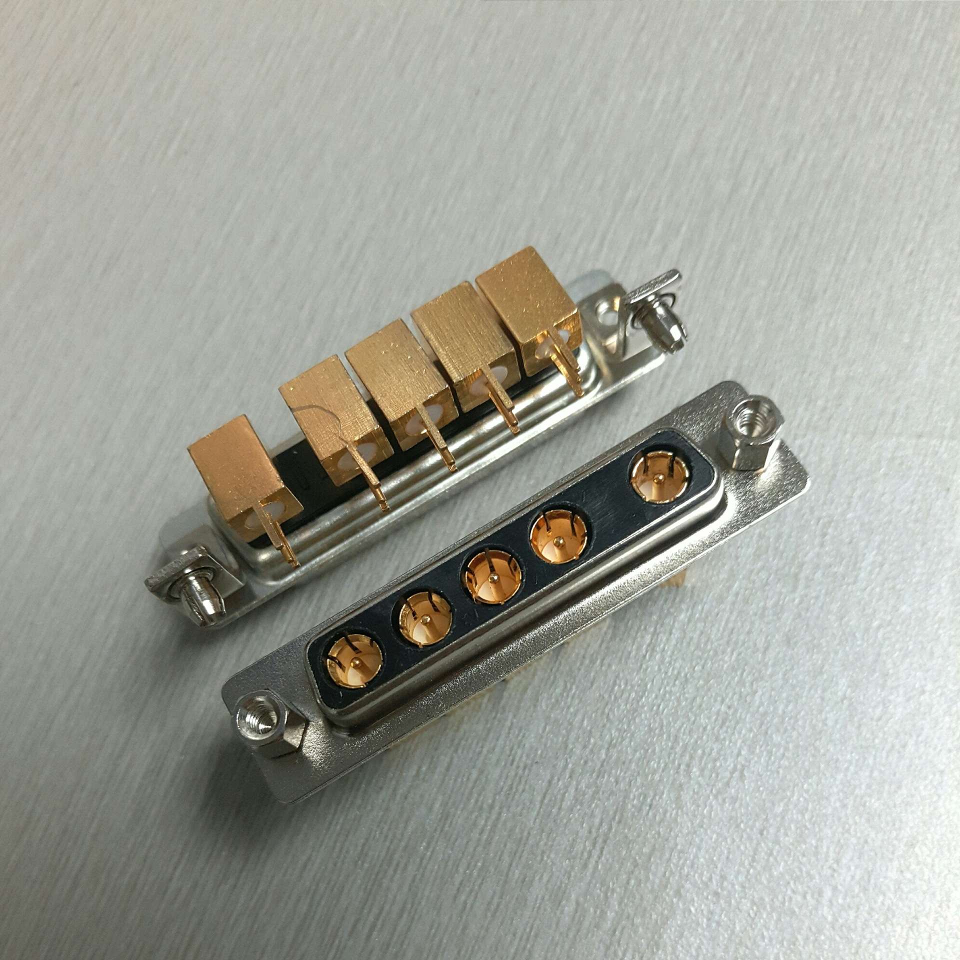 射频弯脚式5W5母头连接器 工业级插头 高频同轴d-sub 5W5母座插头