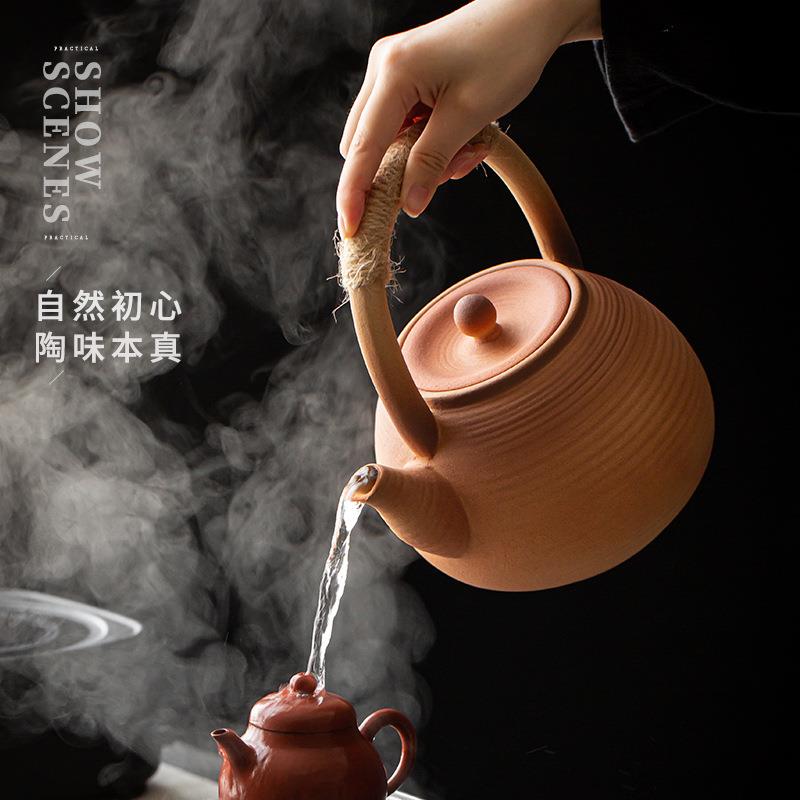 围炉煮茶水壶大茶壶陶瓷提梁壶家用煮茶器明火电陶炉茶炉耐高温