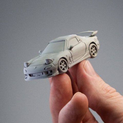 马自达RX7 1:64拼装车模3D打印DIY买1送1练手益智收藏汽车模型