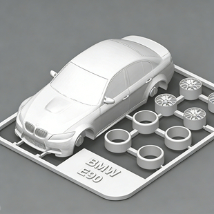 宝马E90套卡3D打印1比64汽车模型买1送1供练手组装手办桌面摆件