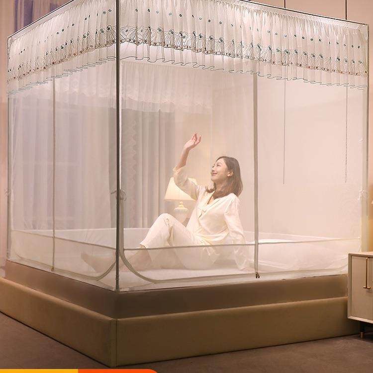 新型蚊帐防摔儿童2025新款家用卧室全底婴儿免安装支架杆加粗加厚