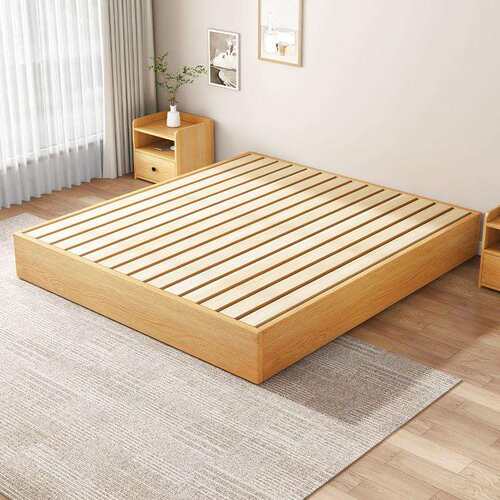 实木榻榻米床架无床头排骨架矮床现代简约家用小户型无床头实木床