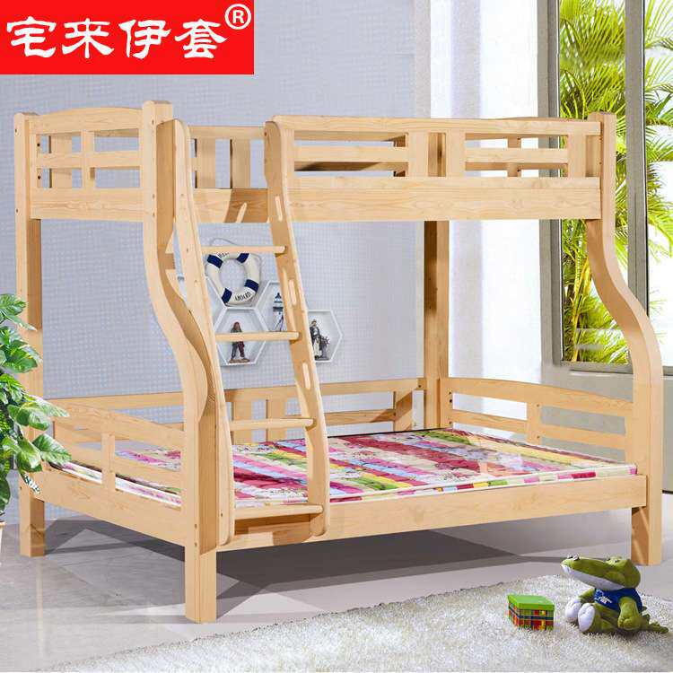 实木子母床 中式上下床1.5米 儿童床1.2米松木床实木家具 16#