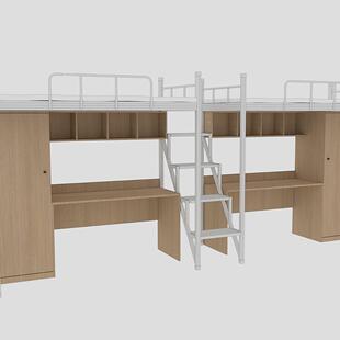 50方双人大楼梯宽公寓床学生员工宿舍公寓床上床下桌铁艺床定制