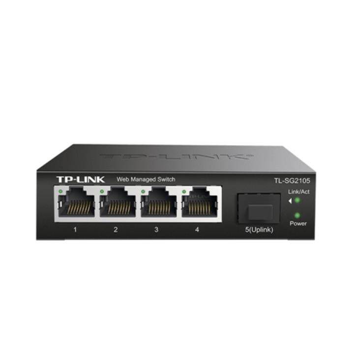 TP-LINK TL-SG2105 5口 1光4电端口镜像全千兆web网管交换机
