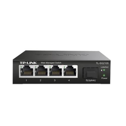 TP-LINK TL-SG2105 5口 1光4电端口镜像全千兆web网管交换机