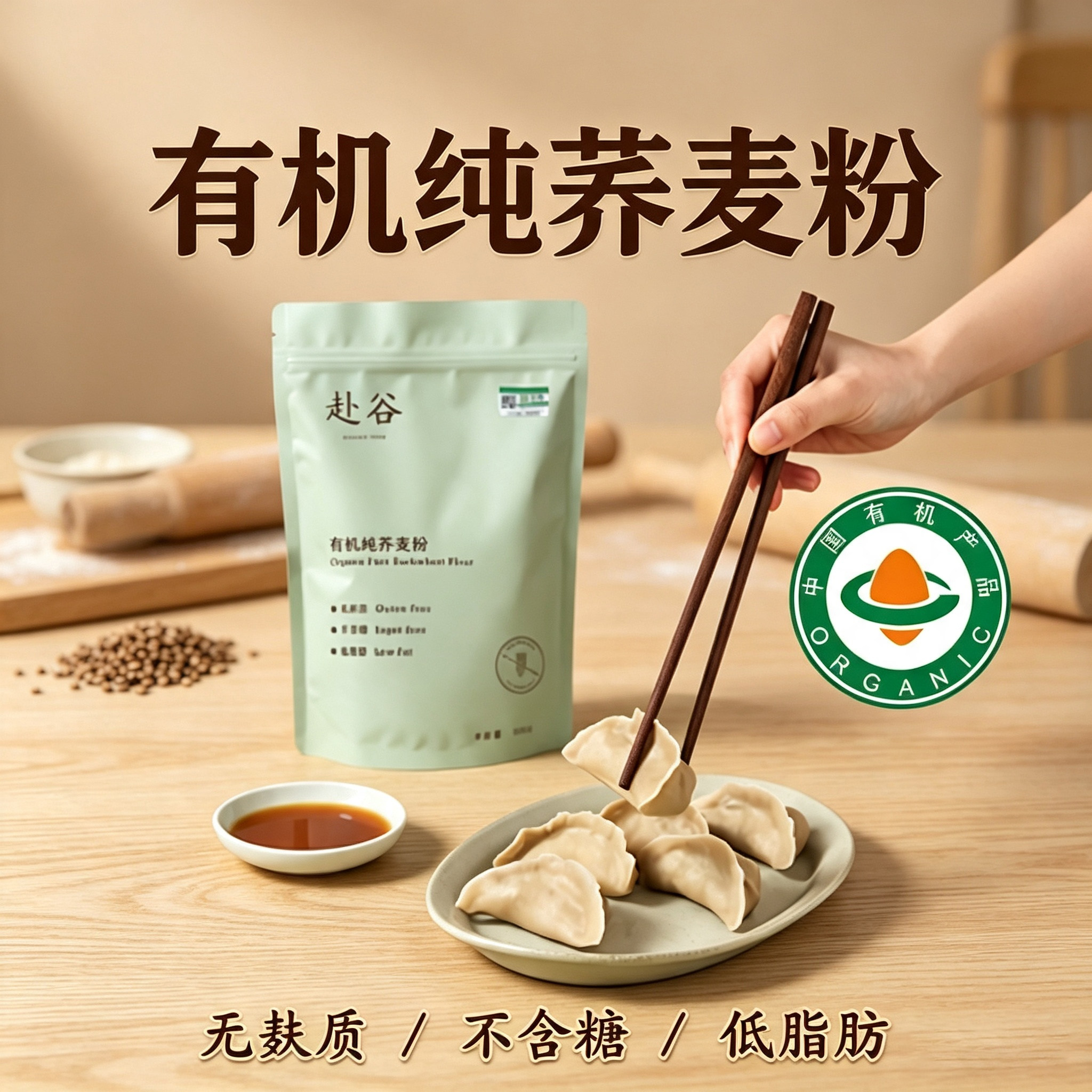 赴谷有机纯荞麦粉200g图片