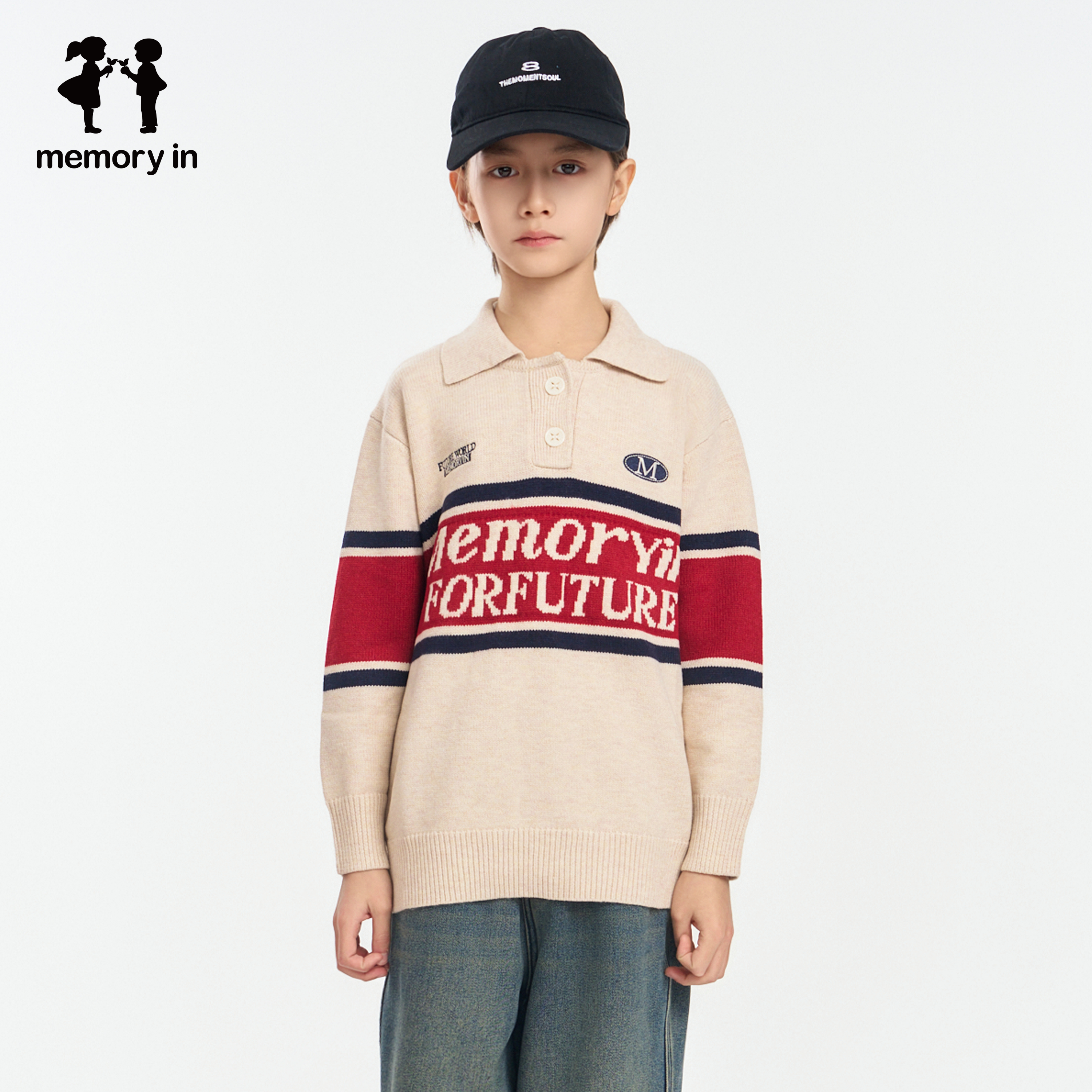 memoryin童装毛衣两个小朋友撞色条纹复古休闲polo领针织毛衫,童装/婴儿装/亲子装,毛衣/针织衫,淘宝优惠券,粉丝福利购,淘宝优惠卷