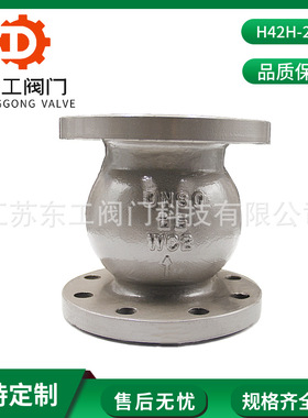 H42H-25P不锈钢止回阀 法兰旋启式止回阀 竖直垂直单向阀逆止阀