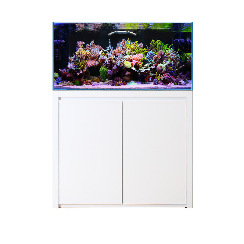 超白玻璃铝合金底过滤海水鱼珊瑚缸背包式大型海水缸屏风款式鱼缸