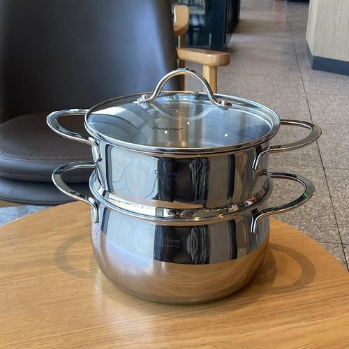 18/10不锈钢蒸锅家用蒸馒头加厚复合钢火锅电磁炉燃气灶通用