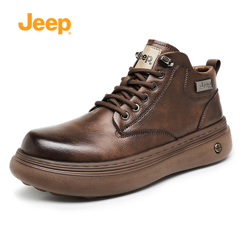 JEEP男鞋秋冬新款真皮软底工装短靴防滑耐磨英伦马丁靴男复古皮靴,流行男鞋,休闲皮鞋,淘宝优惠券,粉丝福利购,淘宝优惠卷