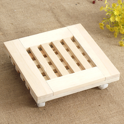 花盆底座滚轮托盘万向轮底座实木质带轮托盘加厚垫底滑轮托架底盘