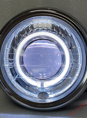 天剑大灯总成7寸圆灯通用锐爽EN125车灯YBR改装LED双光透镜玻璃罩