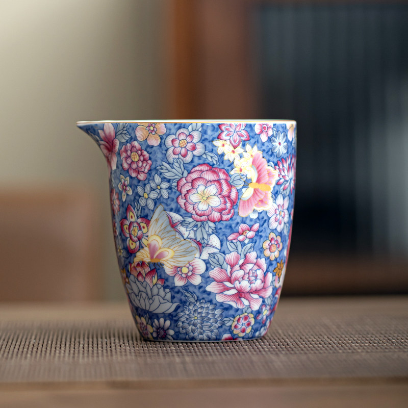 晨翔 珐琅彩公道茶杯功夫茶具陶瓷茶海公道杯家用单个分茶器公杯