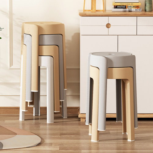 圆凳子塑料家用加厚可叠放旋风凳餐桌餐厅备用吃饭高胶凳商用独凳