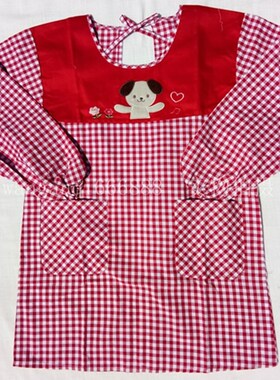 AABY 新款狗狗贴布绣系带长袖围裙/罩/反穿衣.E款