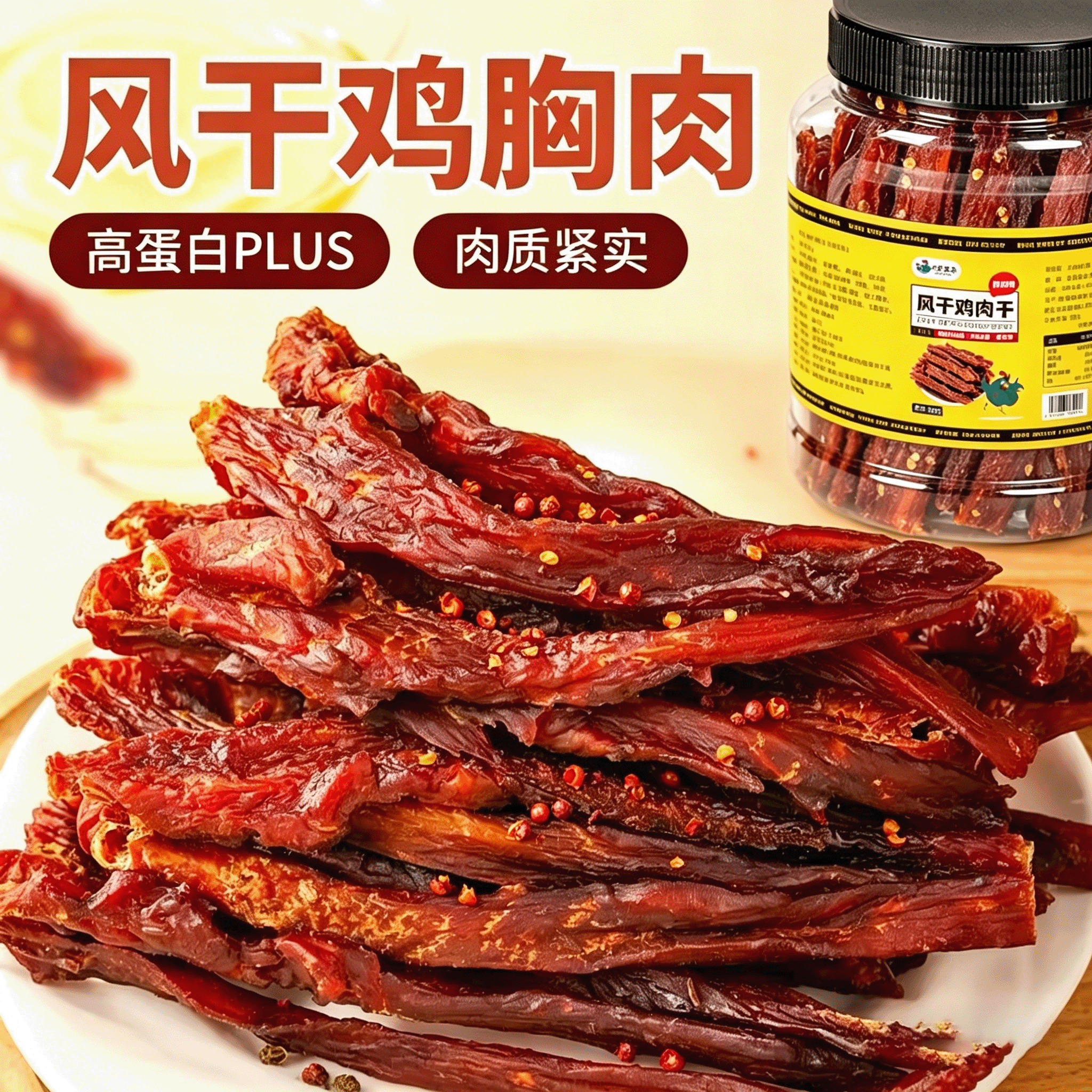 小鸡海蒂风干鸡肉干500g\250g鸡肉干条非油炸鸡胸肉干麻辣味