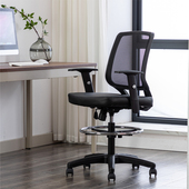 升降办公椅家用收银台久坐靠背高电脑椅职员工作搁脚凳可升降扶手