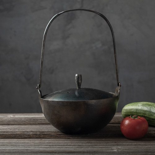 铁娃公社 汤锅炖锅 提手铁锅手工锻打纯铁锅无涂层煲汤