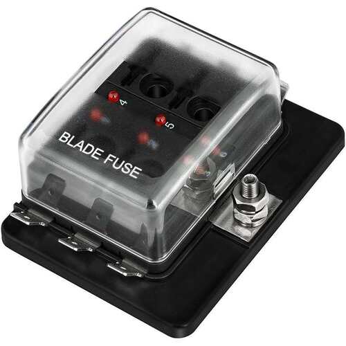 6 路 RV 保险丝块叶片保险丝盒 DC12~32V 12V 接线盒 Jtron LED