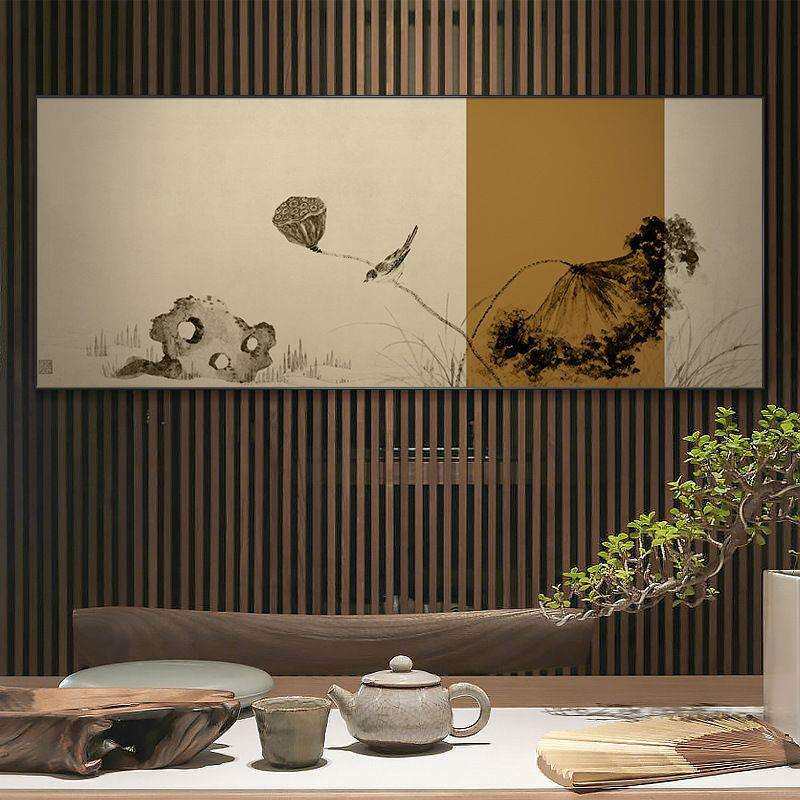 十年工厂新中式禅意装饰画莲蓬挂画茶室书房国画客厅沙发卧室名画
