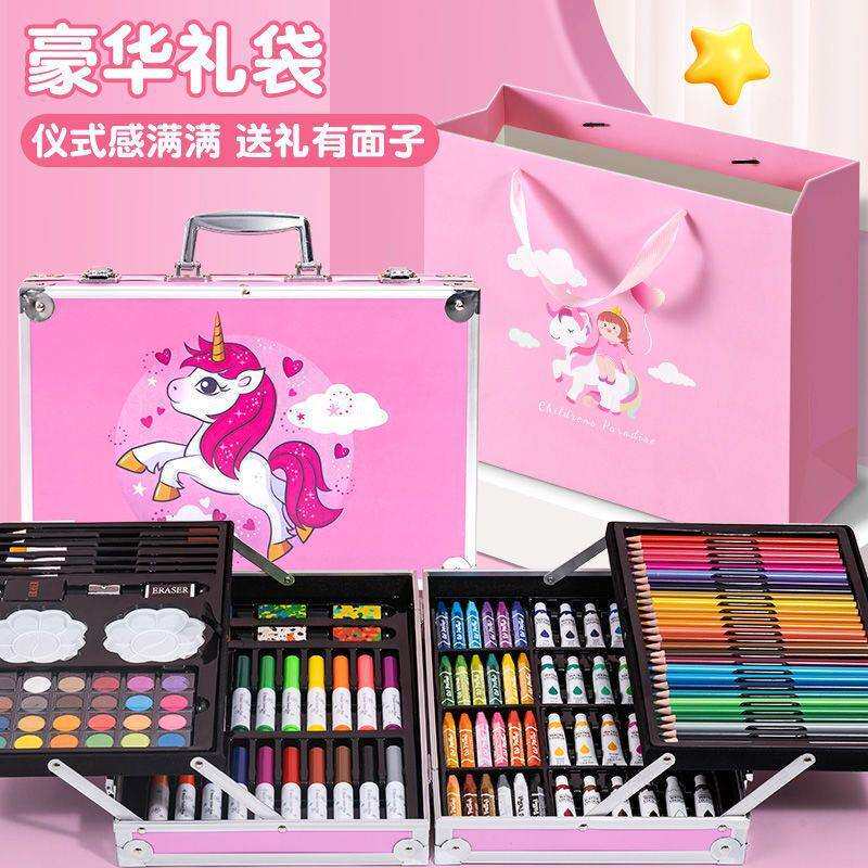 儿童画画工具套装水彩笔油画棒蜡笔不脏手小学生手绘幼儿园画笔