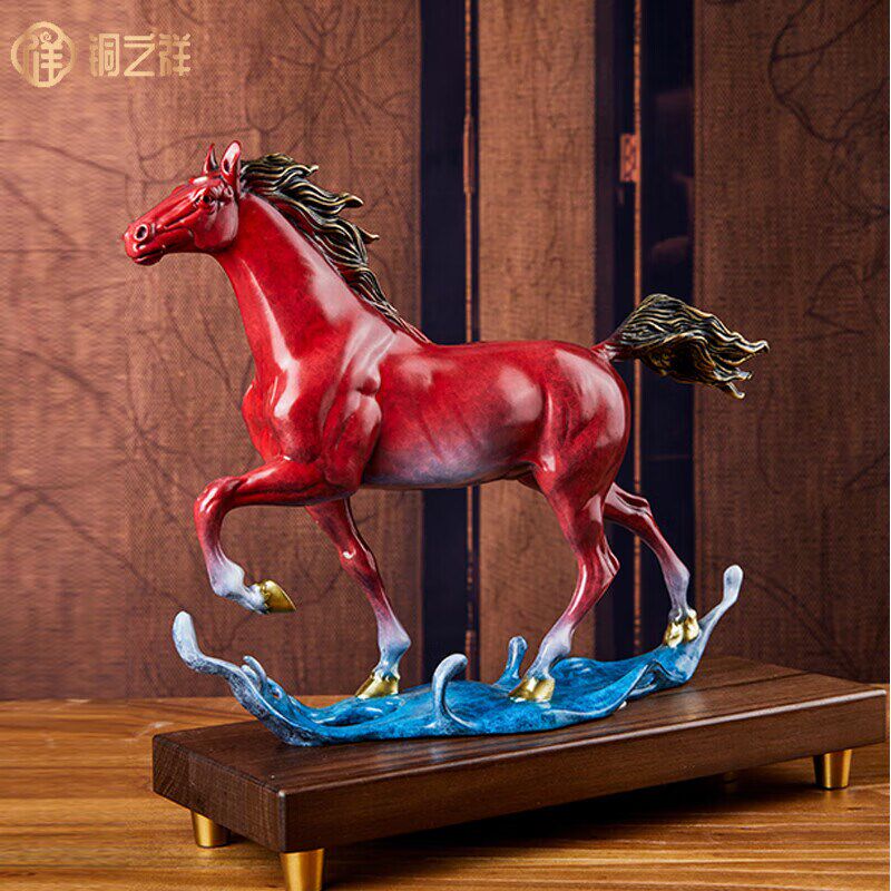 一马当先马到成功生肖铜摆件客厅玄关装饰开业乔迁送礼中式工艺品