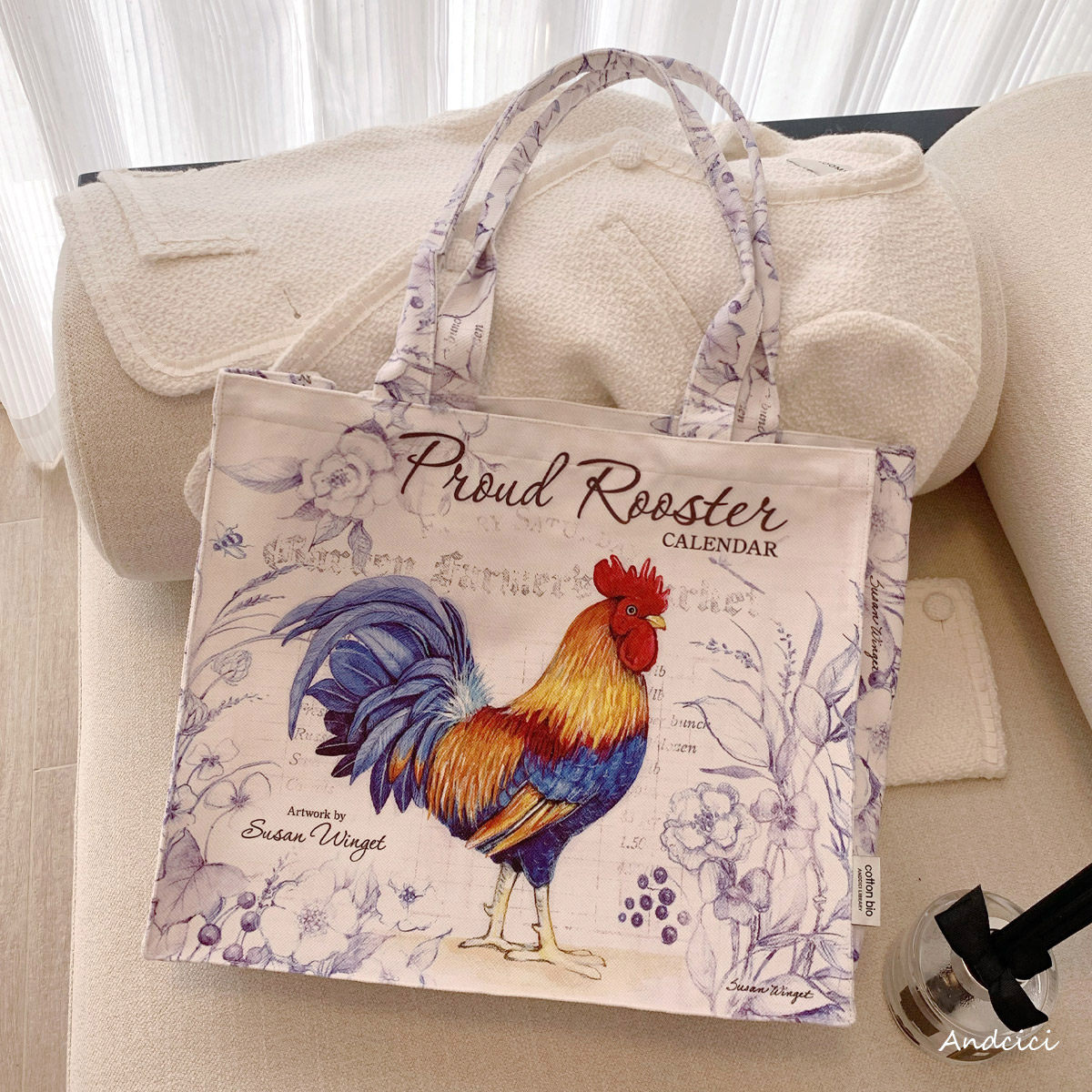 ANDCICI@法式高档气质~带拉链油画包~帆布通勤上班手提单肩包书包