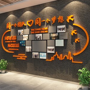 企业文化照片展示板优秀员工风采团队办公室墙面装饰司画进门形象