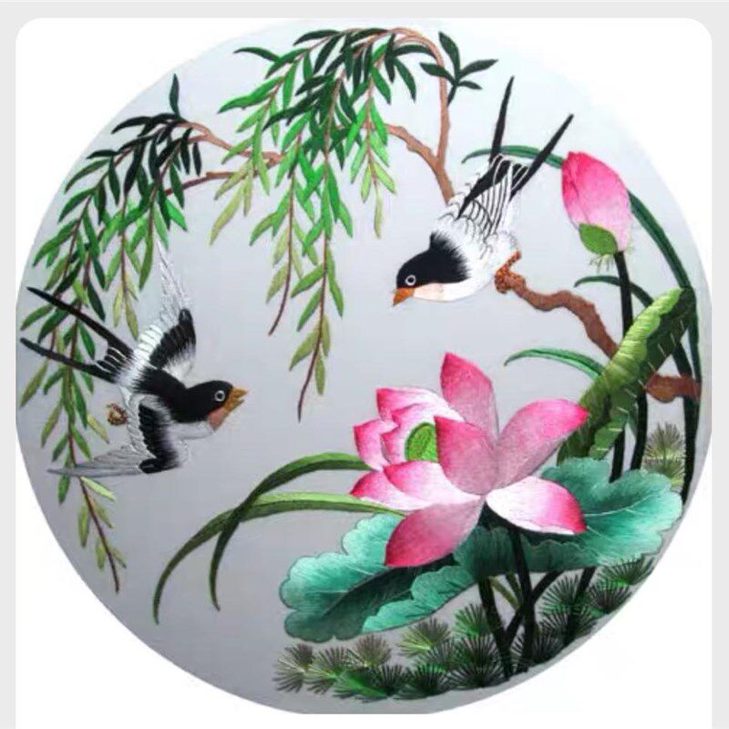 苏州苏绣刺绣diy初学套件 牡丹花鸟图 手工刺绣自学装饰画材料包