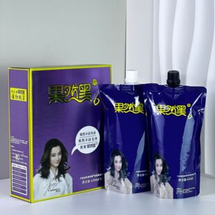 果然黑6代染发膏黑色遮盖白发草本植物健康染发剂发廊染发霜900ml