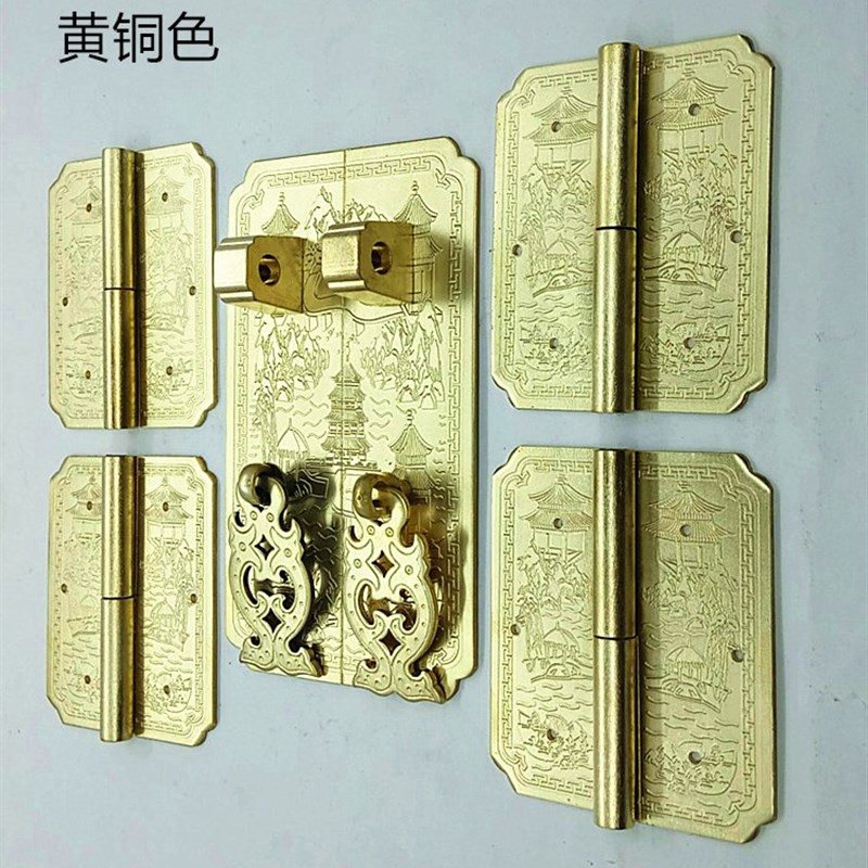 整套仿古中式铜件 合铜 古典家具橱柜修装 装饰刻花五金纯页拉手