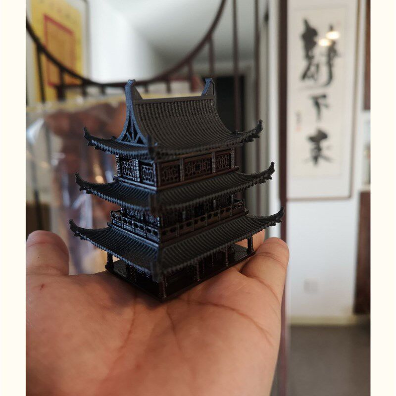 钰观房假山盆景吸水石景微观装饰三层古楼微景书建筑定制古建