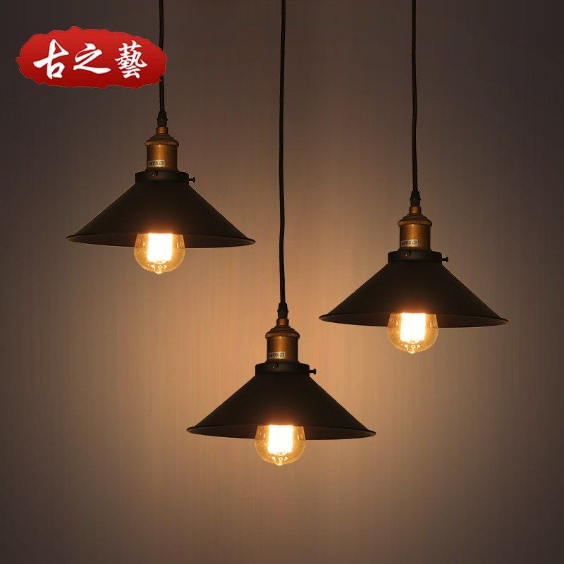 loft工业复古铁艺道头吊灯仿古过单灯阳台灯个性创意酒吧茶楼吊灯