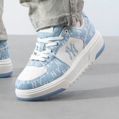 MLB男鞋女鞋板鞋2025新款情侣老花运动学长鞋厚底休闲鞋3ASXS015N