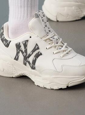 MLB男鞋女鞋老爹鞋新款老花系列复古时尚厚底增高鞋3ASHBWM4N