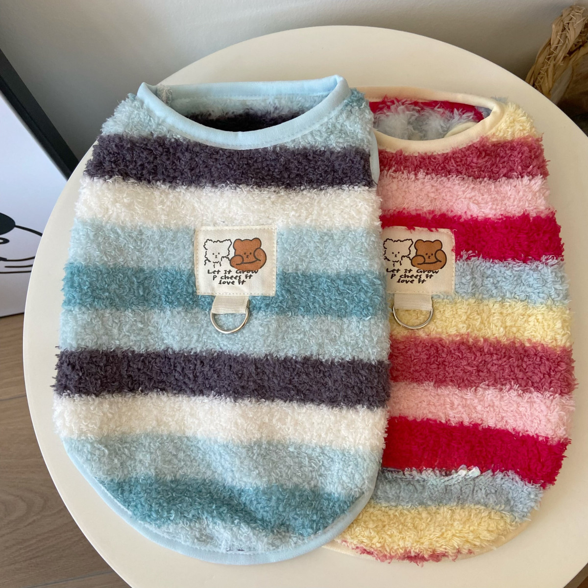 宠物小狗狗猫咪秋冬衣服棉吉娃娃比熊泰迪雪纳瑞幼犬服装彩虹背心